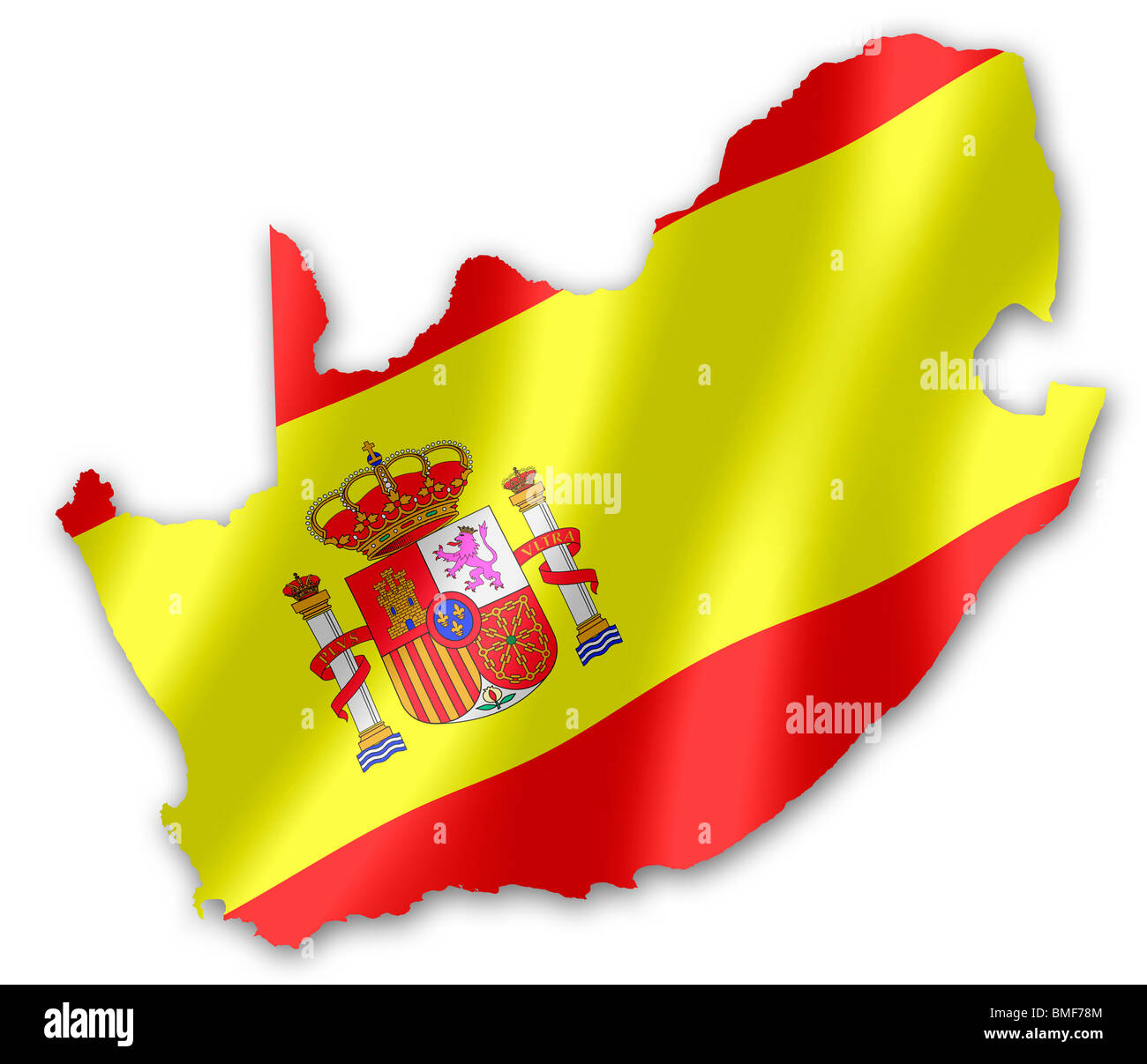 Mappa del Sud Africa con la bandiera spagnola inset, per la Coppa del Mondo FIFA 2010 Football Foto Stock