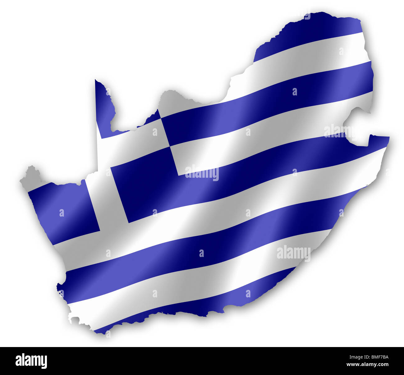 Mappa del Sud Africa con la bandiera greca inset, per la Coppa del Mondo FIFA 2010 Football Foto Stock