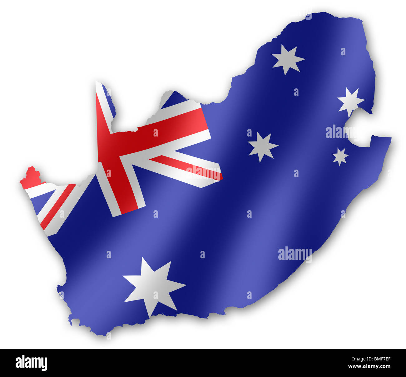 Mappa del Sud Africa con la bandiera australiana inset, per la Coppa del Mondo FIFA 2010 Football Foto Stock