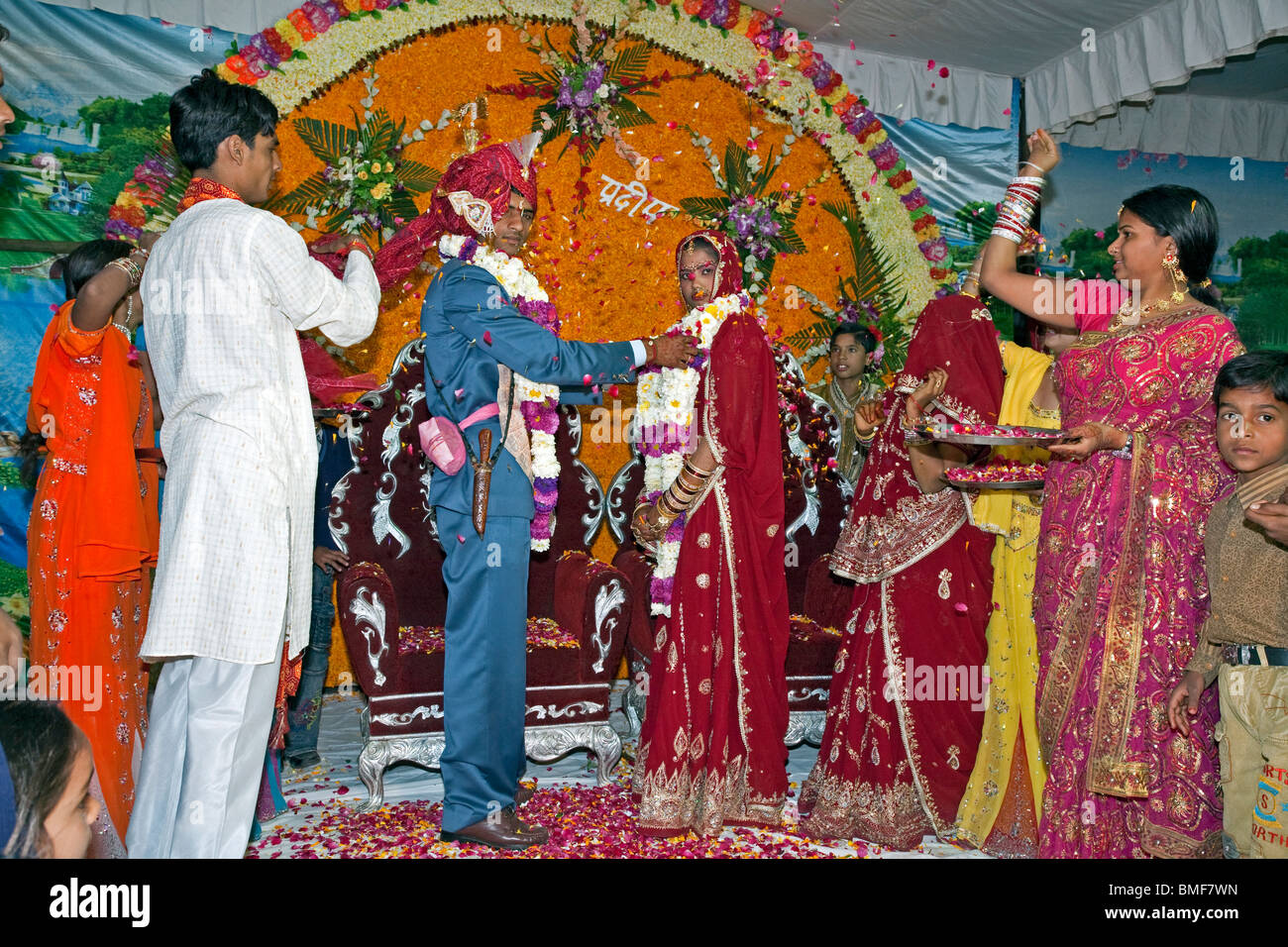 Tradizionale Matrimonio indiano. Pushkar. Il Rajasthan. India Foto Stock