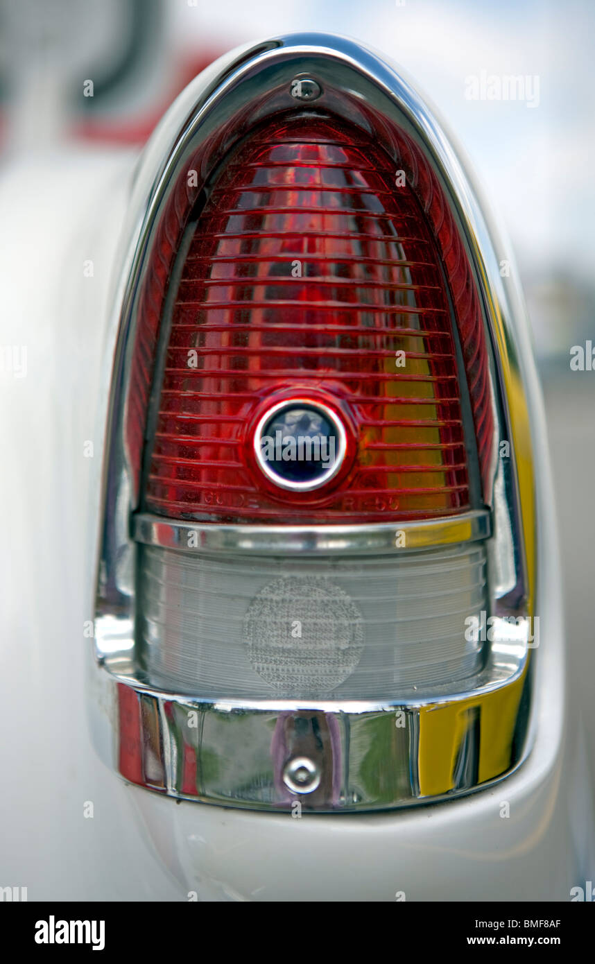 Dettaglio delle auto d'epoca sul display durante un antico car show Foto Stock