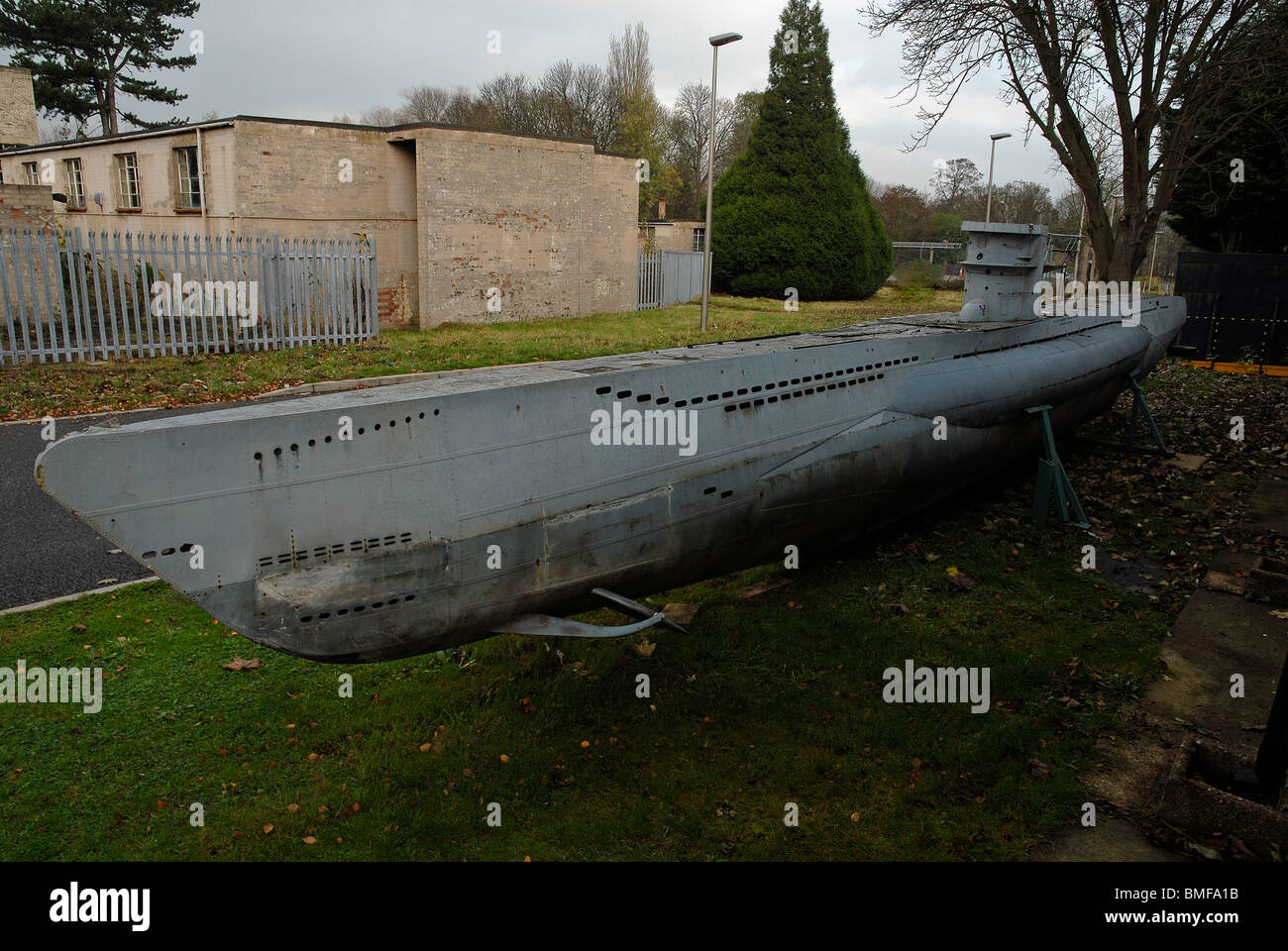 Modello di sommergibile utilizzato nel film "enigma" a Bletchley Park, Regno Unito. Foto Stock