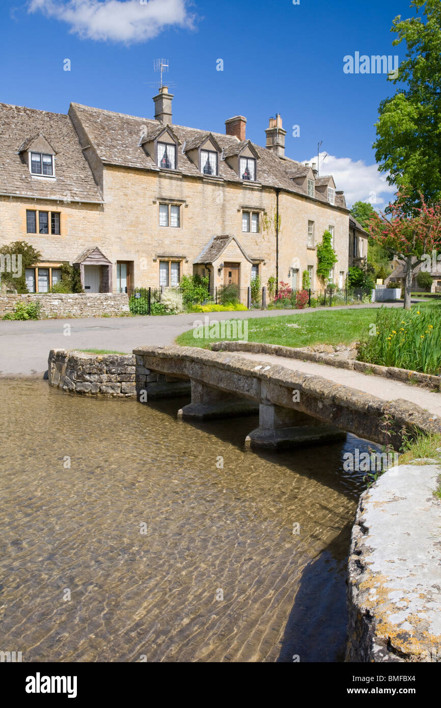Lower Slaughter village, Gloucestershire Foto Stock