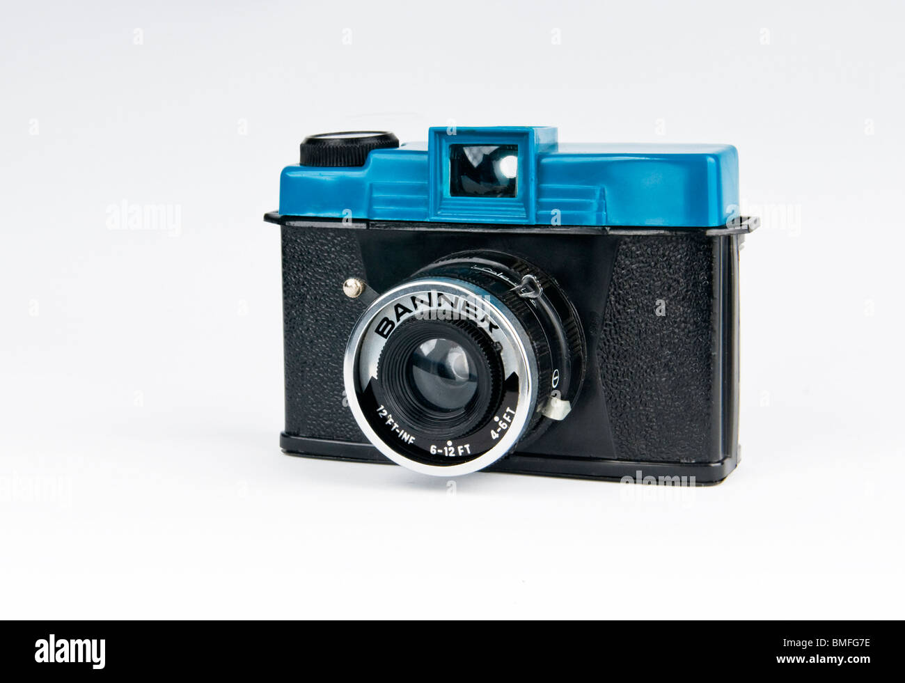Un ritaglio di un Banner 120 medio formato fotocamera a pellicola. Foto Stock