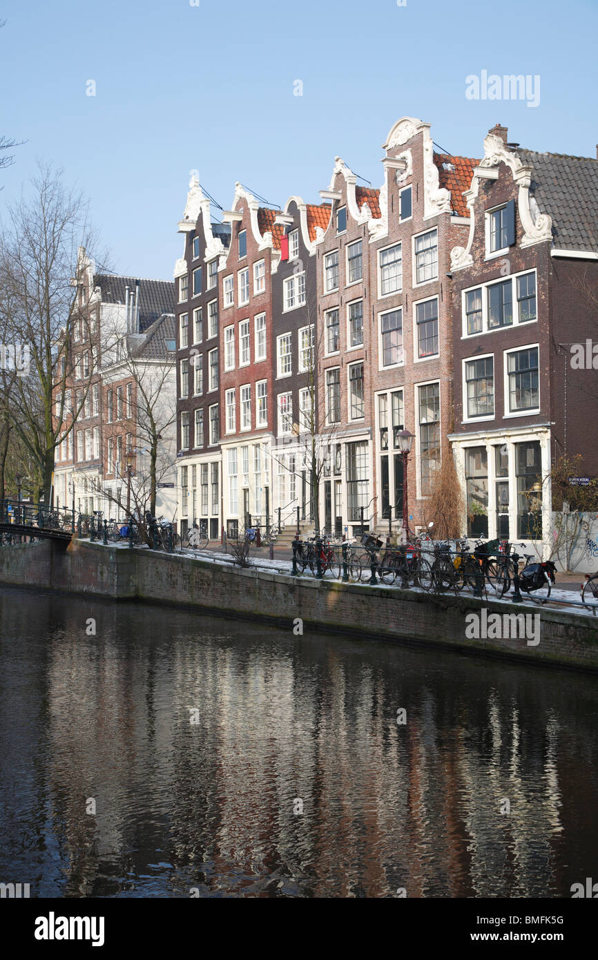 Canali, inverno, Amsterdam, Paesi Bassi Foto Stock