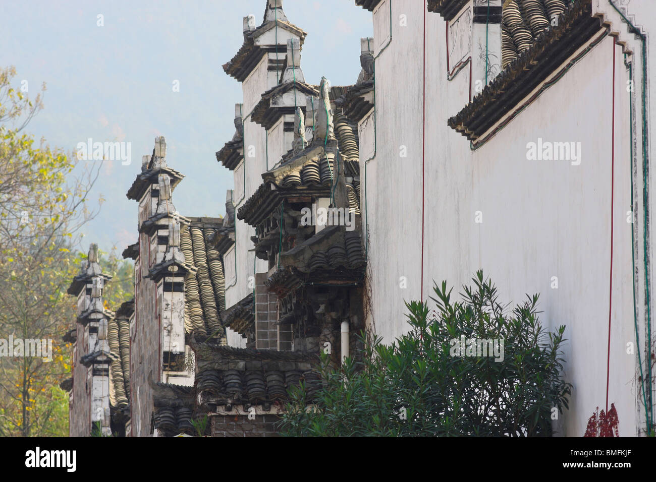 Dettaglio di Hui architettura di stile dalla dinastia Ming, Hengdian World Studios, nella provincia di Zhejiang, Cina Foto Stock