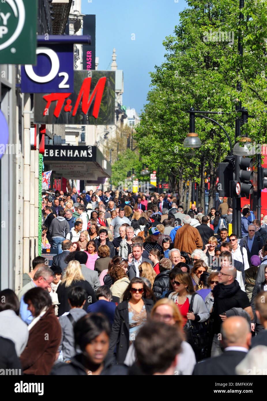 Oxford Street, Londra, gli amanti dello shopping di Oxford Street, Londra, Gran Bretagna, Regno Unito Foto Stock