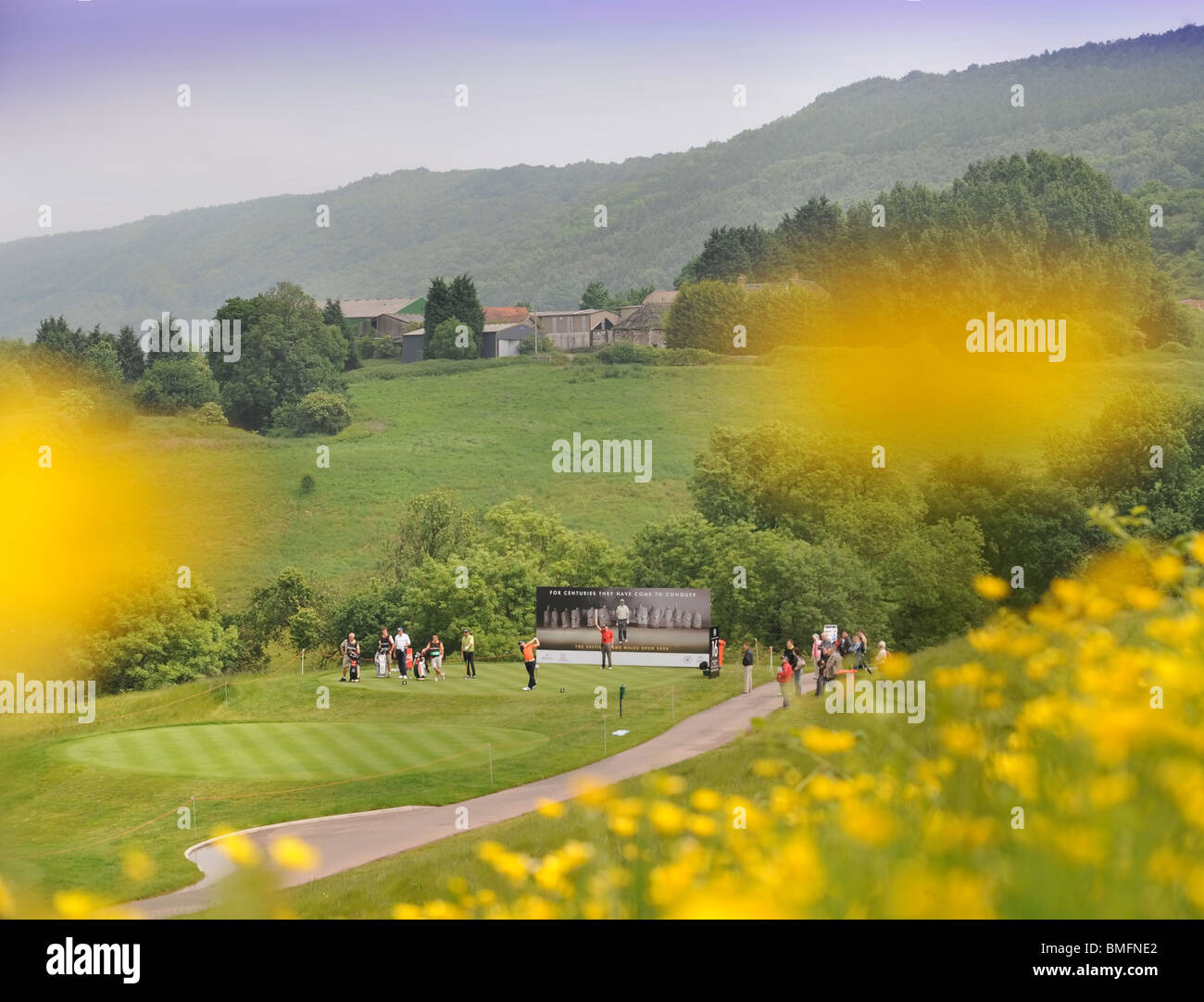 La pittoresca xvi il raccordo a t al Celtic Manor Wales Open 2008 sede per il 2010 Ryder Cup Foto Stock