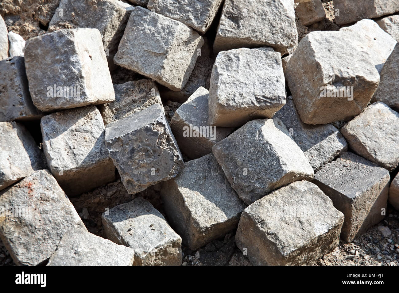 Pietre per pavimentazione sono miscelati Foto Stock