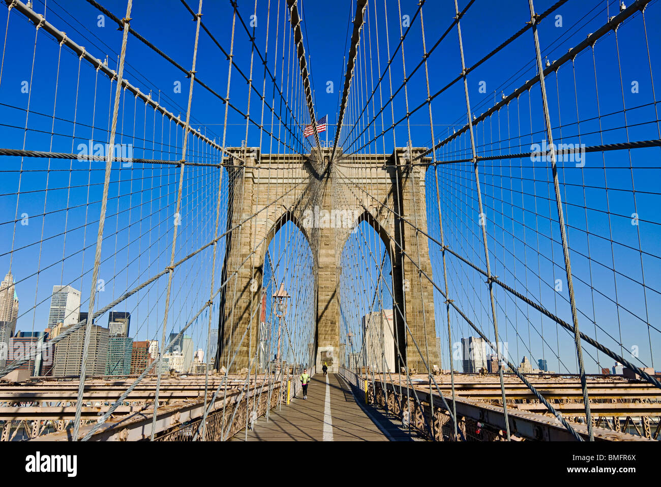 Ponte di Brooklyn, New York City. Foto Stock