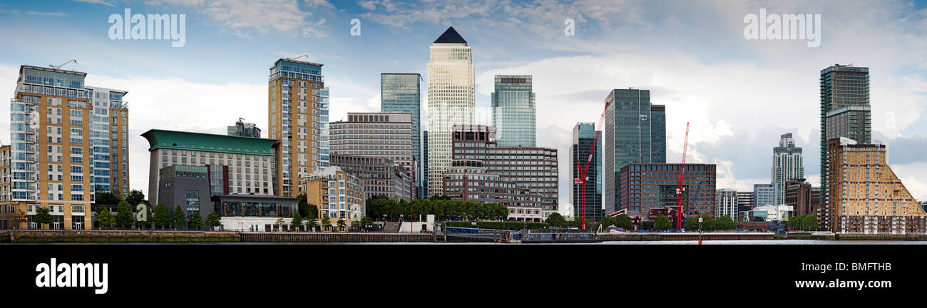 Vista panoramica di Canary Wharf London Inghilterra England Foto Stock