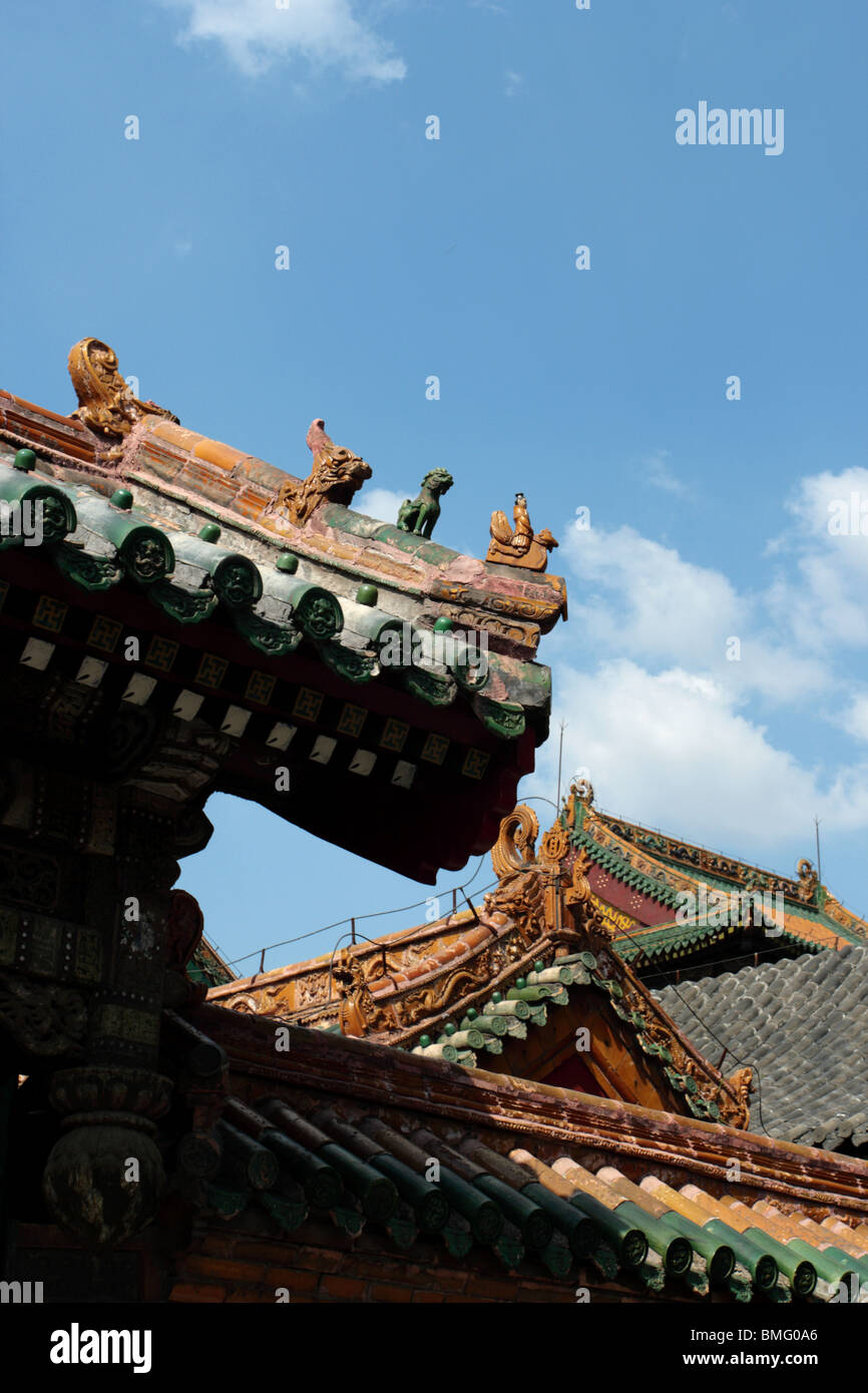 Dettagli di dieci capi' Pavillion, Mukden Palace, Shenyang, provincia di Liaoning, Cina Foto Stock