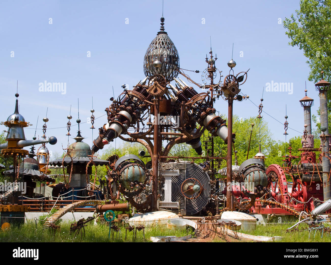 Dr Evermor Forevertron sculture di metallo in Baraboo Wisconsin Foto Stock