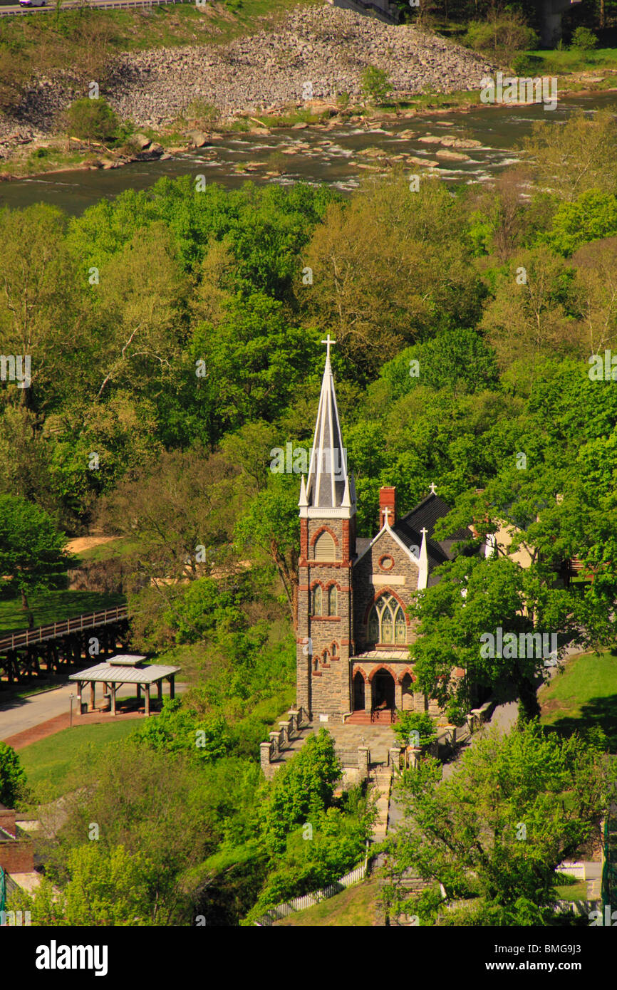 Vista dal Maryland Heights, harpers Ferry, West Virginia Foto Stock