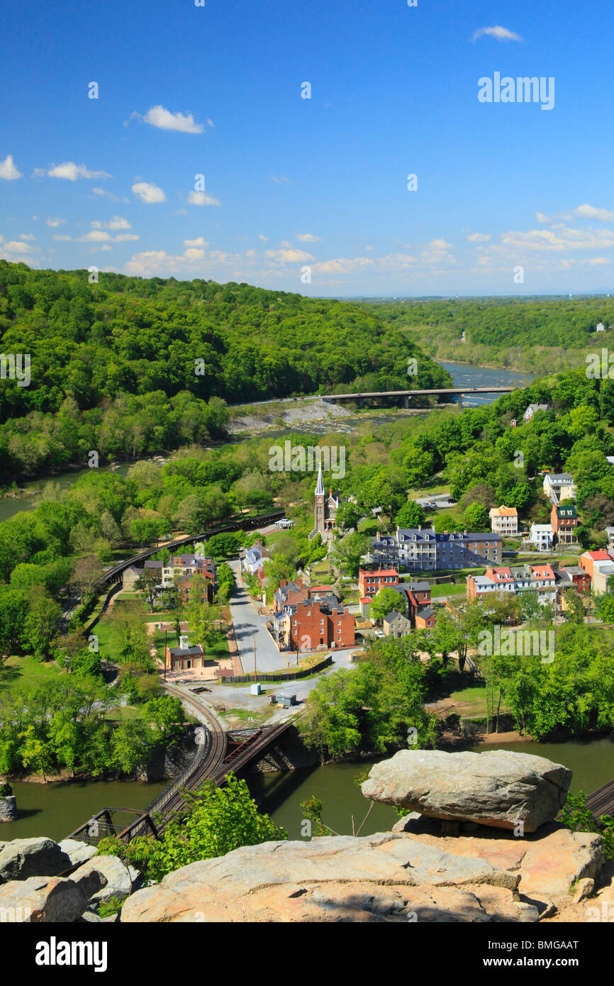 Vista dal Maryland Heights, harpers Ferry, West Virginia Foto Stock