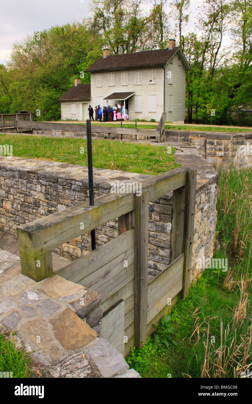 Serratura 44, C E O Canal National Historic Park, Williamsport, Maryland Foto Stock