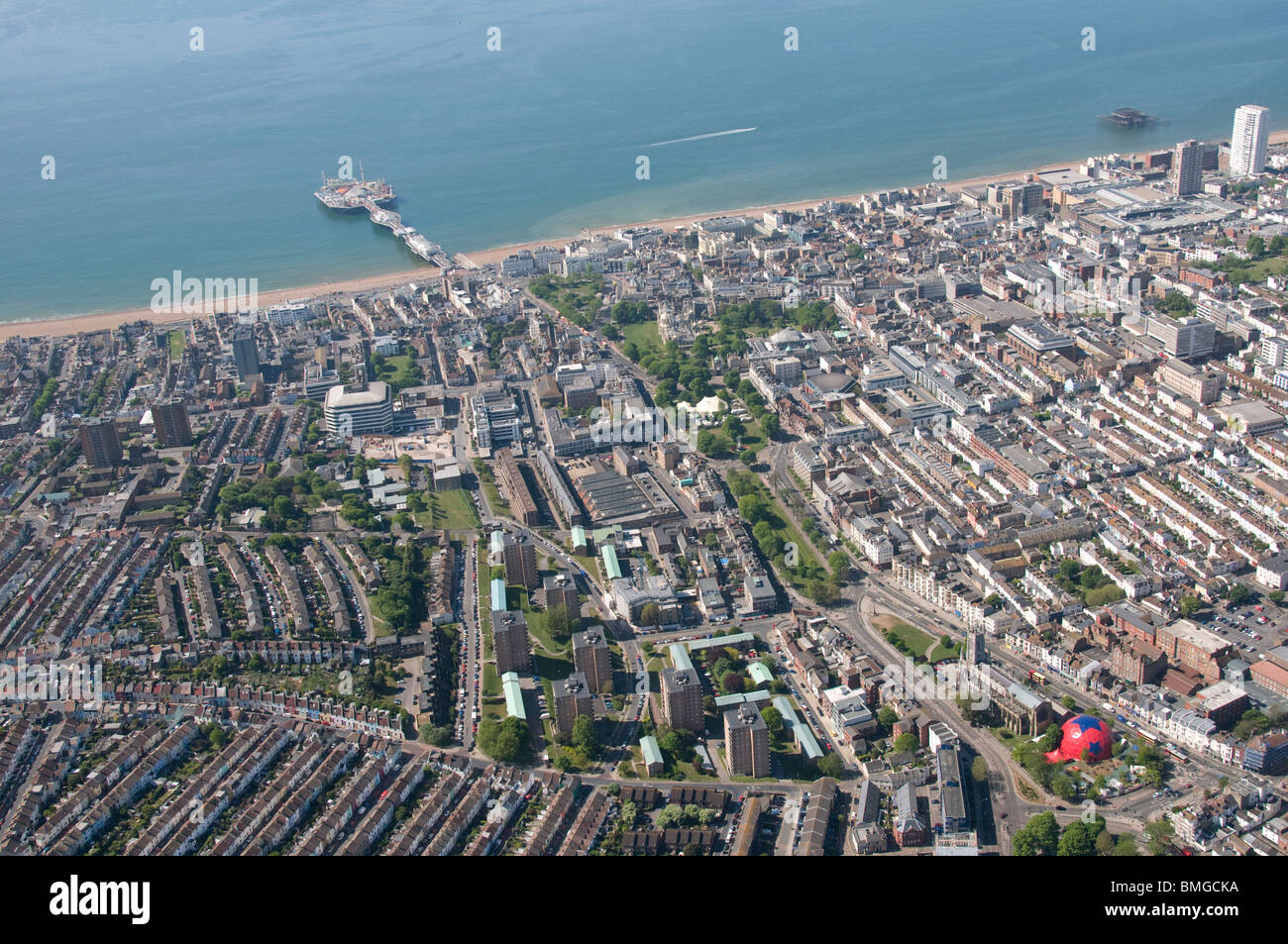 Fotografia aerea di Brighton e Hove city, Sussex, Inghilterra Foto Stock