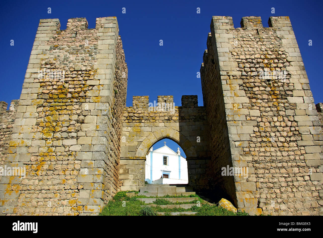 Chiesa portoghese e del castello. Foto Stock