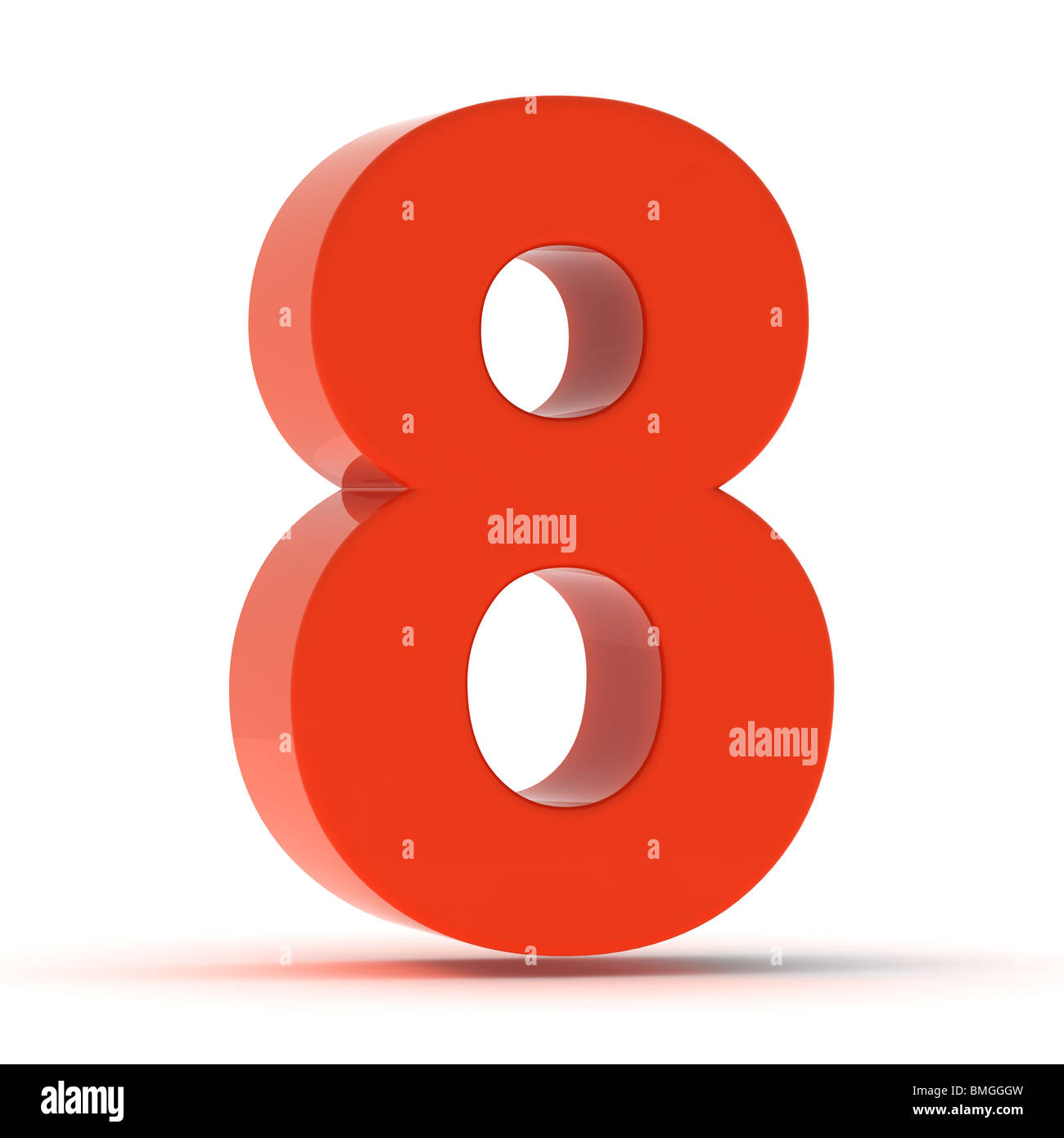 Il numero 8 - in plastica rosso Foto Stock