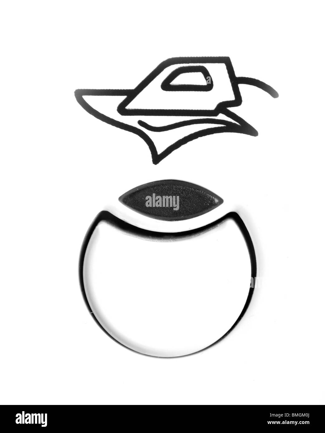 Pulsanti dal lato anteriore di un pannello di lavanderia. Foto Stock