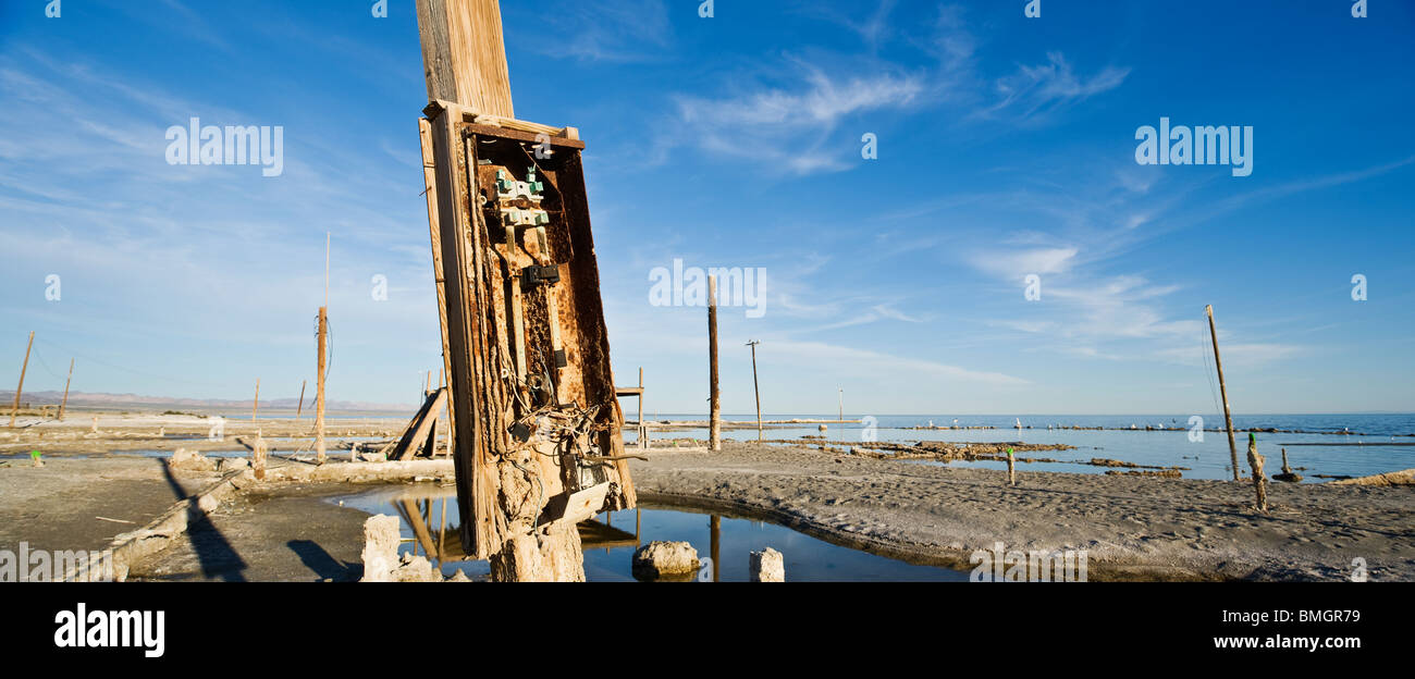 Il decadimento, Bombay Beach, Salton Sea, California Foto Stock