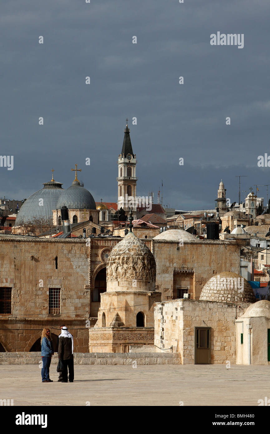 Israele,Gerusalemme,Monte Moriah,Temple Mount,moschea Foto Stock