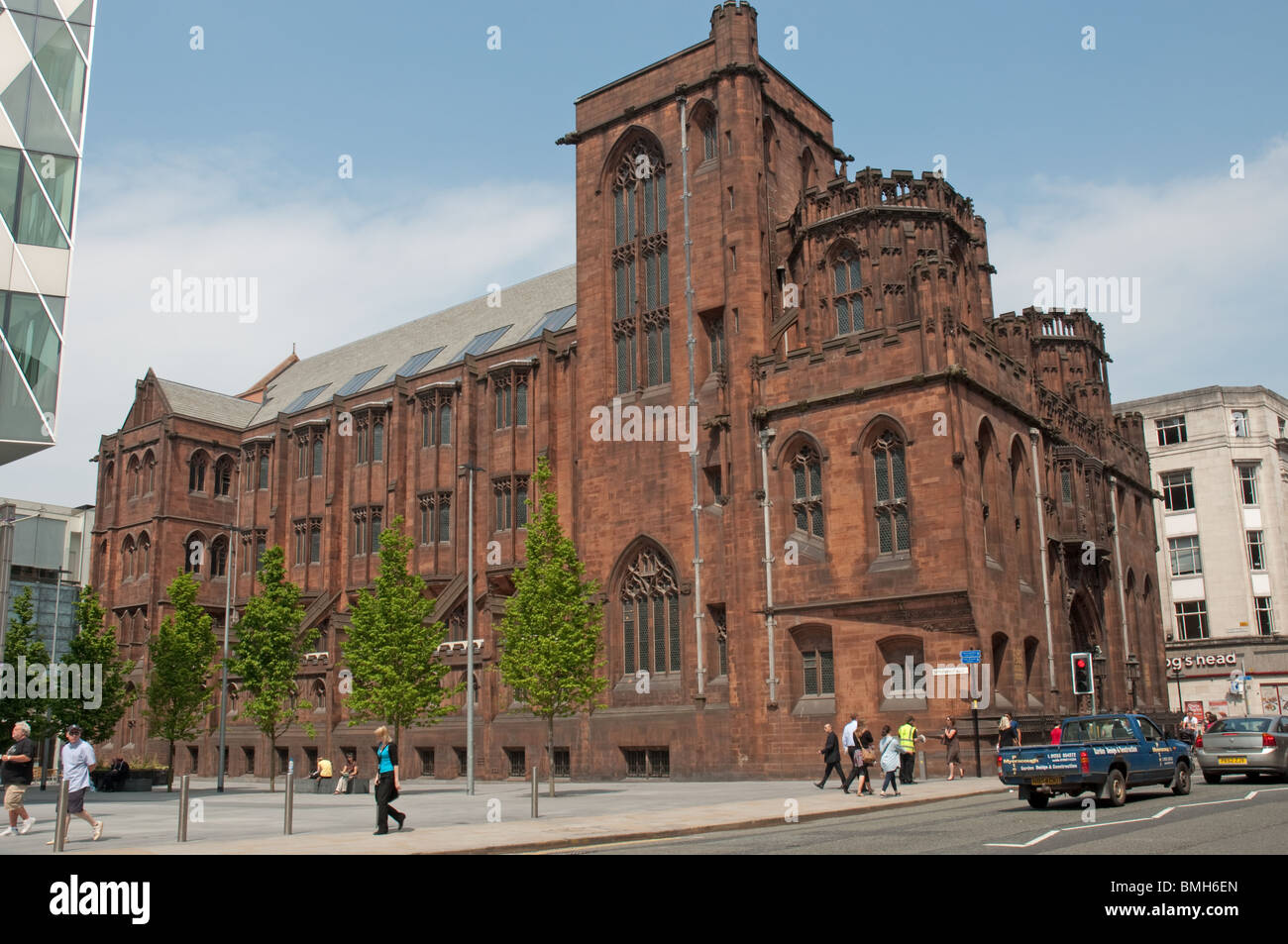 John Rylands Library,Deansgate, Manchester, UK.gotico vittoriano dall'architetto Basil Champneys,inaugurato nel 1900. Foto Stock