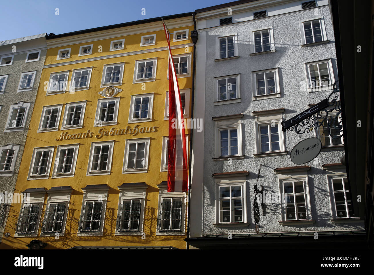 La casa dove nacque Mozart nel 1756, Salisburgo, Austria Foto Stock
