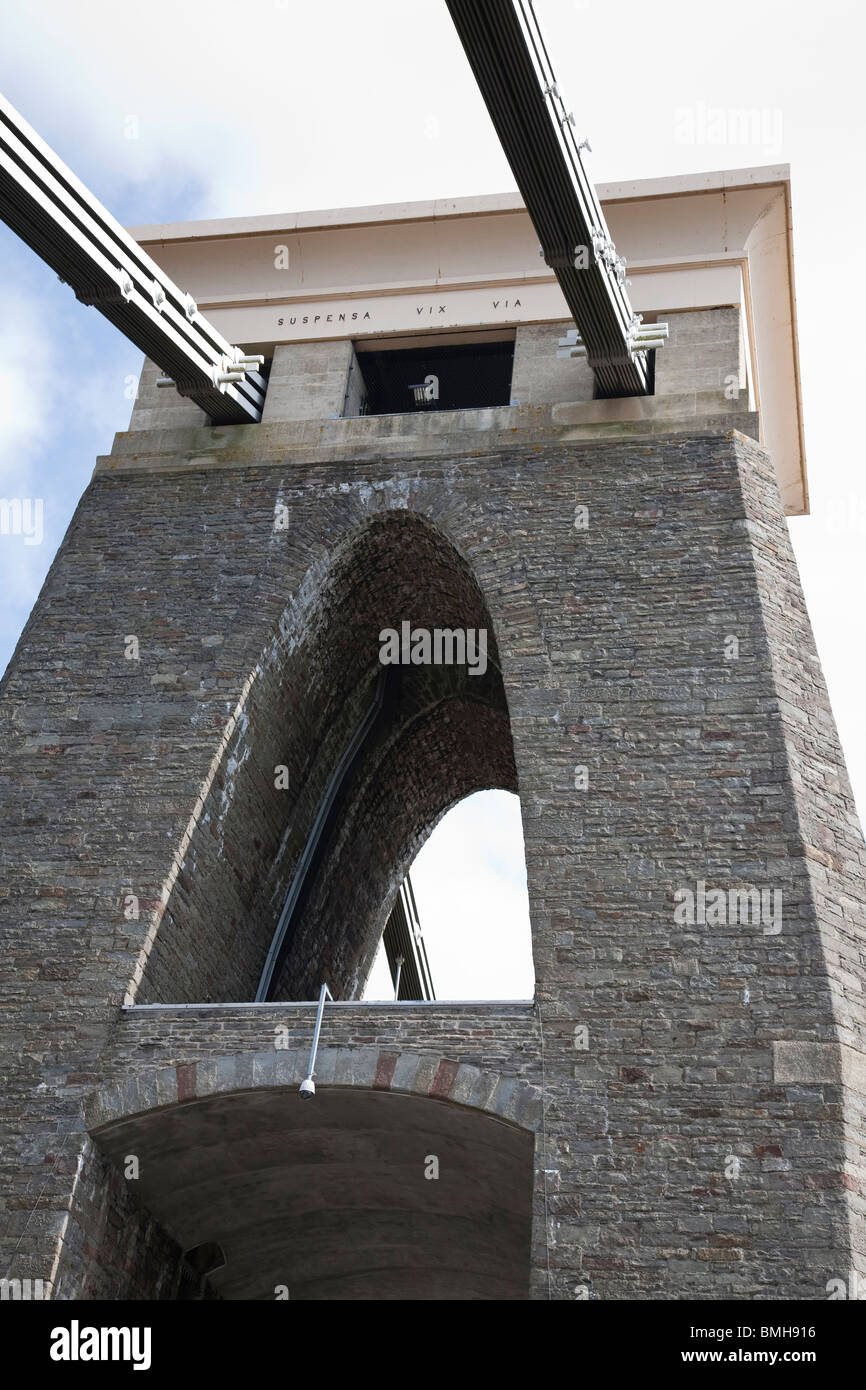 Parte di Leigh torre del ponte sospeso di Clifton. Bristol, Inghilterra. Foto Stock