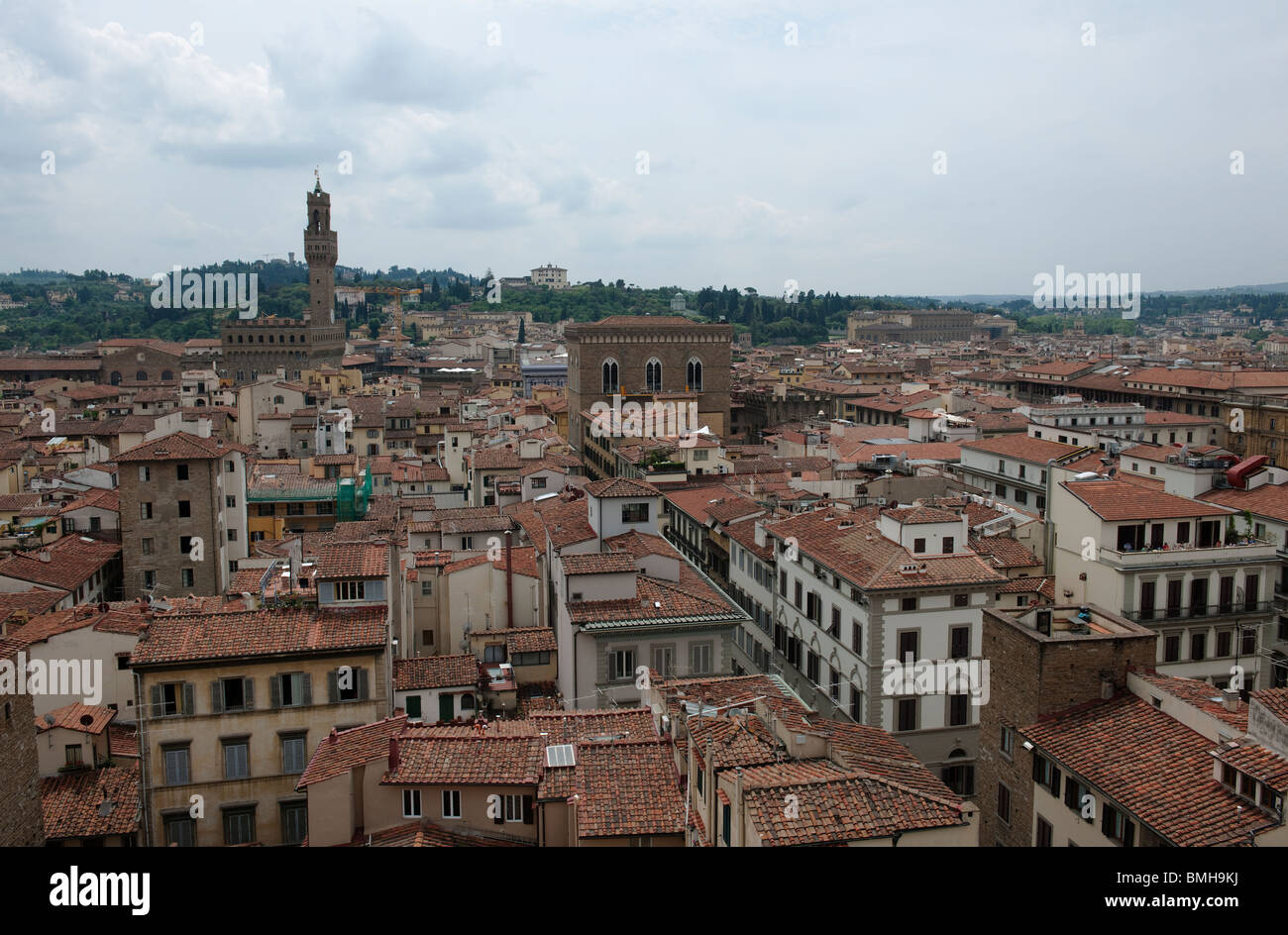 Tetti di Firenze da Il campanile della cattedrale-1 Foto Stock