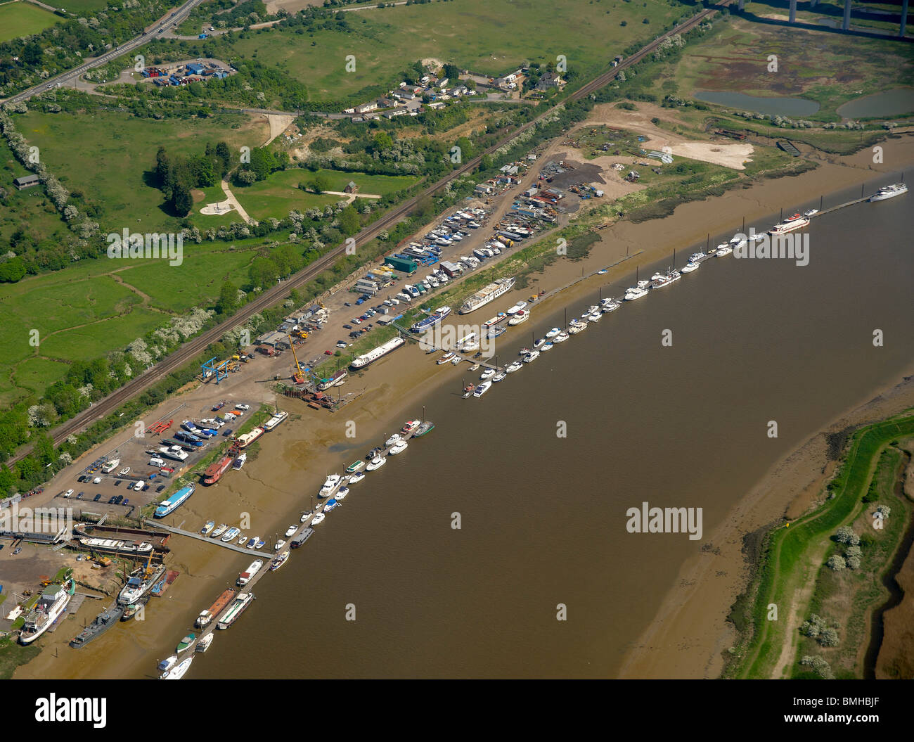 Fiume Medway, appena a sud di Chatham, Kent,Sud Est Inghilterra Foto Stock