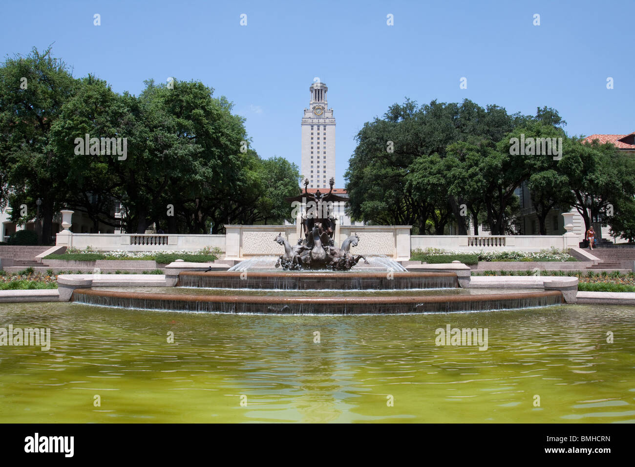 Littlefield fontana commemorativa di fronte all' Università della Torre del Texas ad Austin Foto Stock