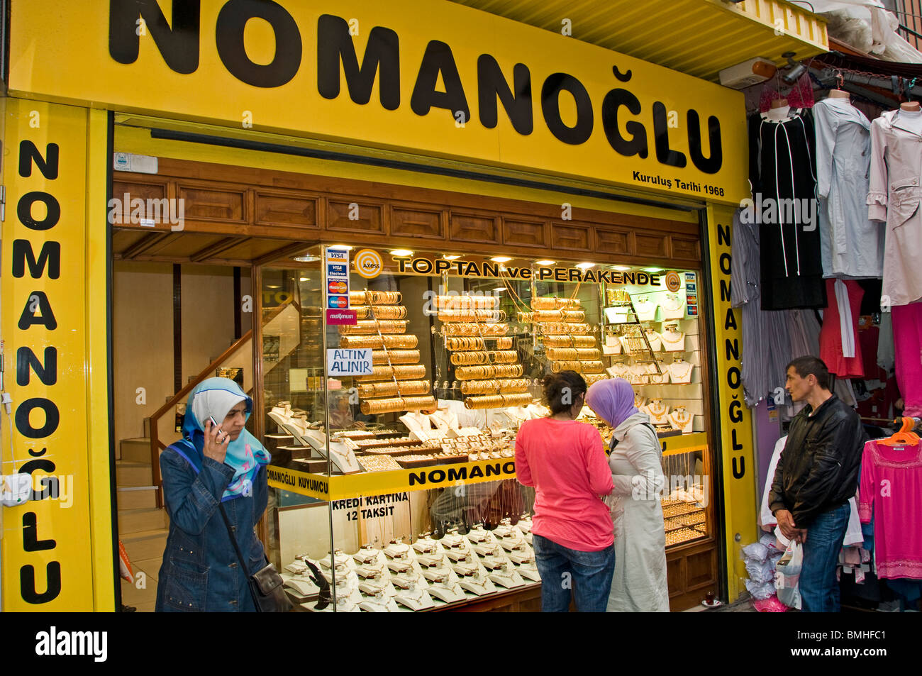 Istanbul Gran Bazar Turchia Kapali Carsi Kapalıcarsı gioielleria in oro Foto Stock