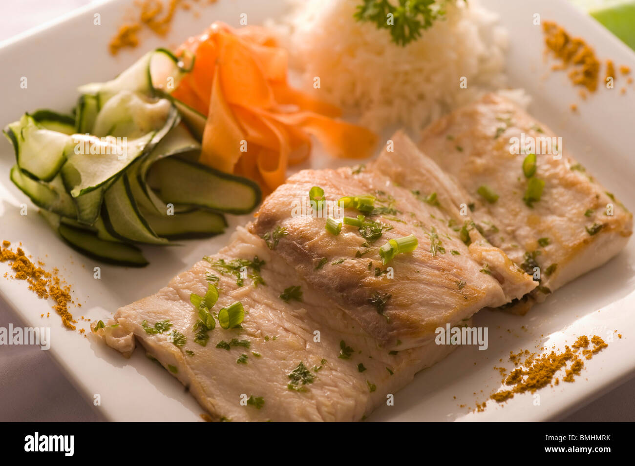 Piatti principali : Mahi Mahi grigliate di pesce Foto Stock