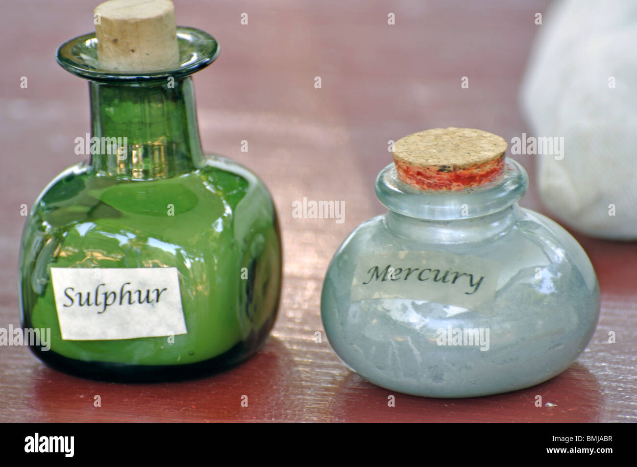 Vintage del farmacista bottiglie Foto Stock