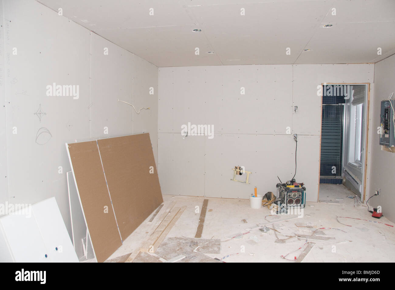 I lavori di ristrutturazione della casa Foto Stock