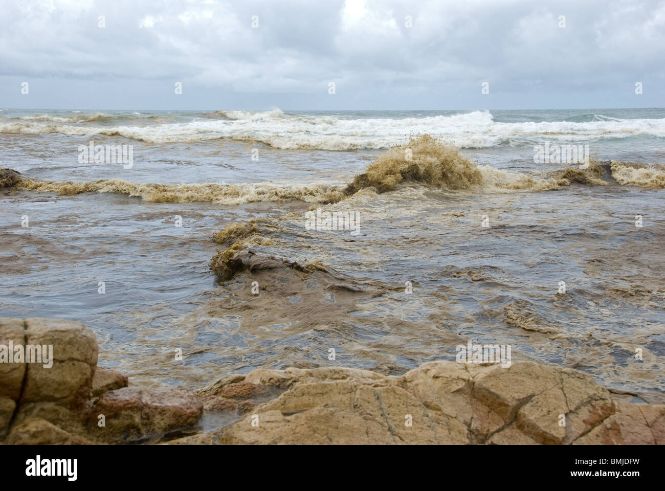 Le catastrofi causate dal petrolio non sono un evento raro e l'impatto ambientale sulla vita marina può essere devastante. Foto Stock