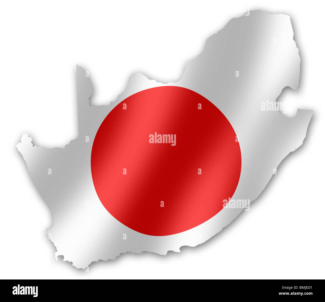 Mappa del Sud Africa con la bandiera giapponese inset, per la Coppa del Mondo FIFA 2010 Football Foto Stock