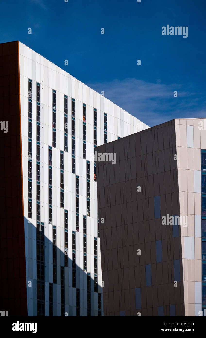 Il Gate Parkway Alloggi studenteschi edifici progettati da Ian Simpson Architects a Manchester in Inghilterra. Foto Stock