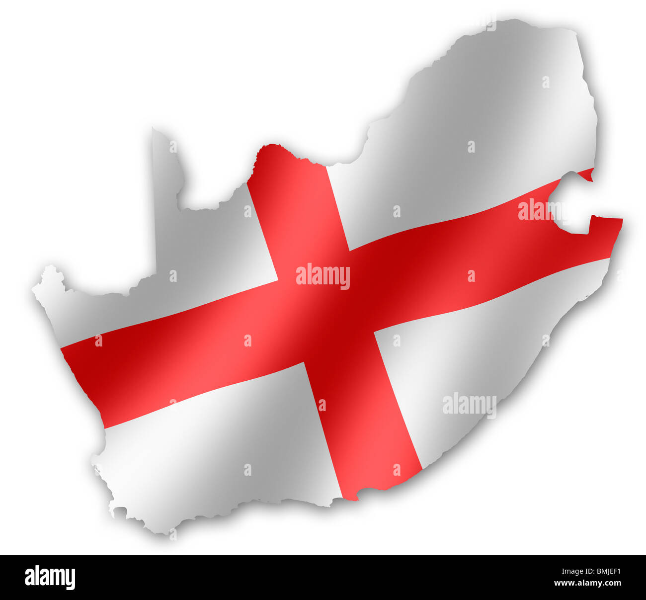 Mappa del Sud Africa con la bandiera inglese inset, per la Coppa del Mondo FIFA 2010 Football Foto Stock