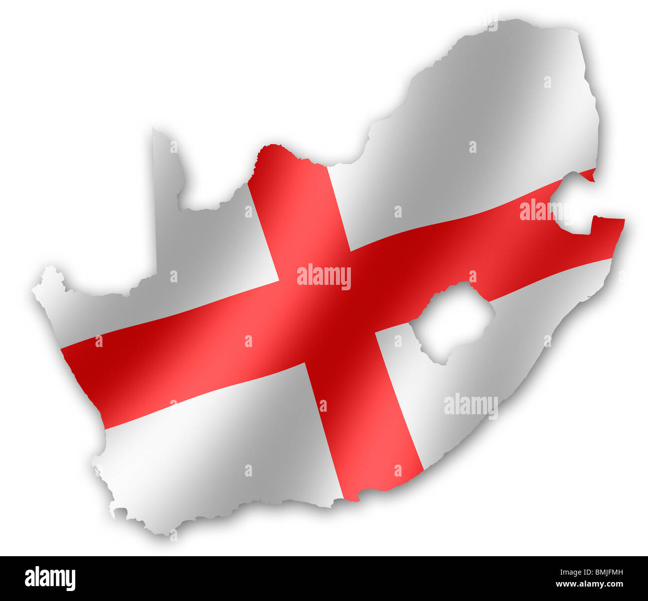 Mappa del Sud Africa con la bandiera inglese inset, per la Coppa del Mondo FIFA 2010 Football Foto Stock