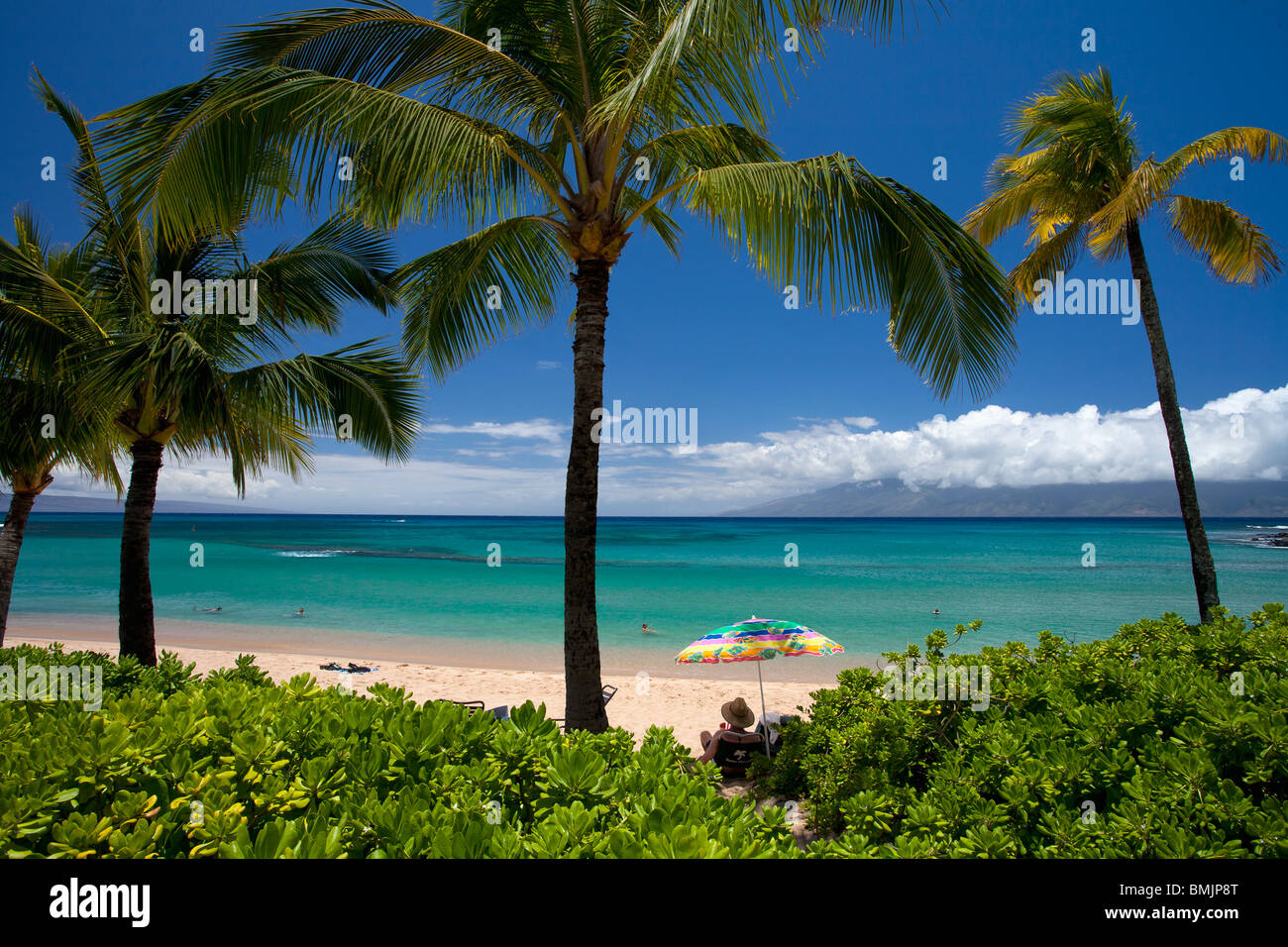 Una bella giornata a Napili Bay, Maui, Hawaii, Stati Uniti d'America. Foto Stock