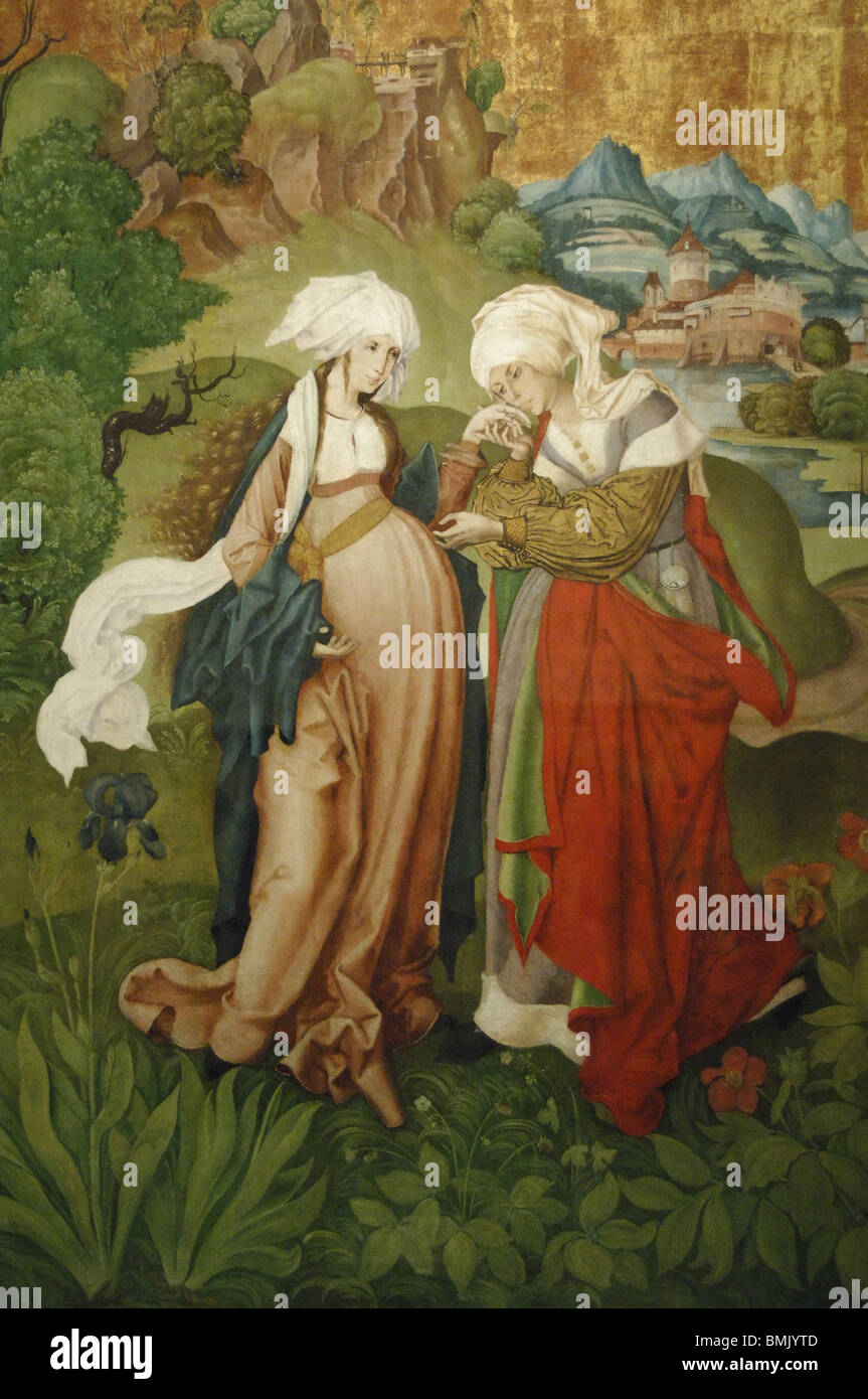 La Visitazione. XVI secolo. Master M.S. Esso proviene da Selmecbánya. Anno 1506. Galleria Nazionale Ungherese. Budapest. Ungheria. Foto Stock