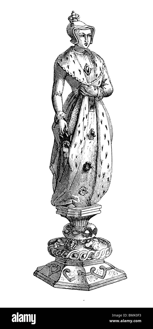 In bianco e nero di taglio per incisione fuori isolato su bianco. Illustrazione di un oggetto d'arte esposta presso la grande esposizione di Londra 1851. Foto Stock