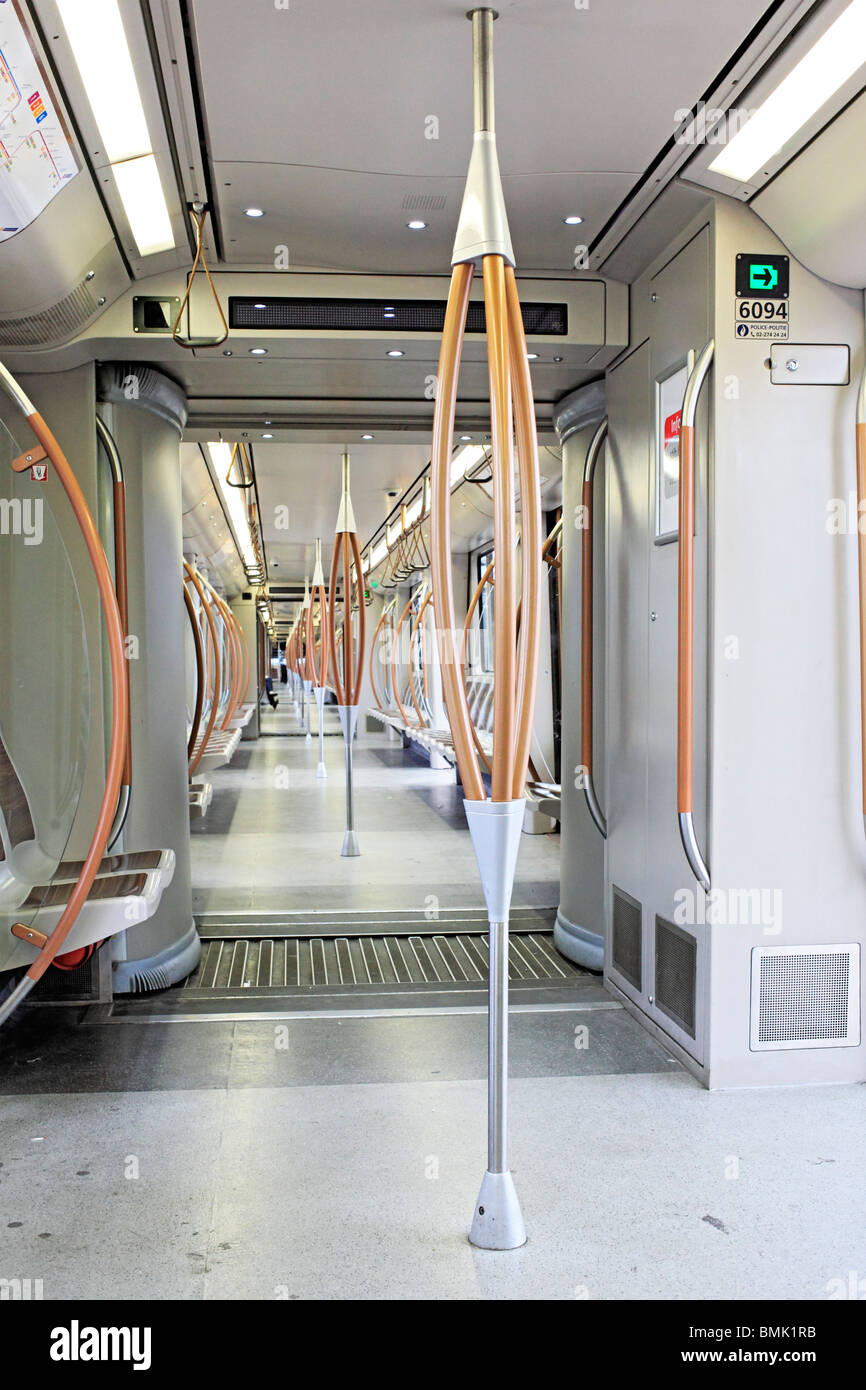 Metropolitana a Bruxelles in treno, Bruxelles, Belgio Foto Stock