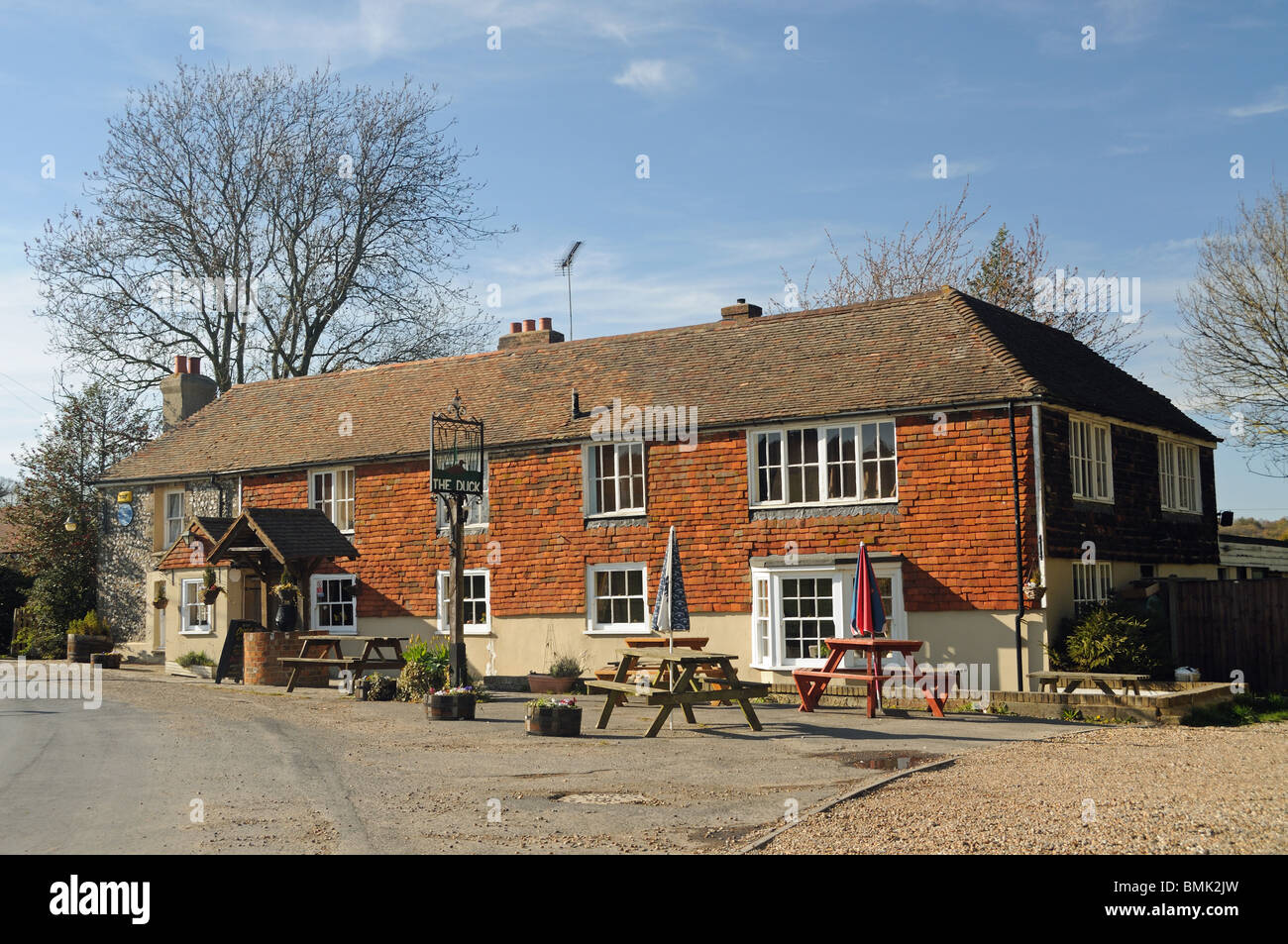 L Anatra Inn, in fondo a Pett, Kent, Inghilterra Foto Stock