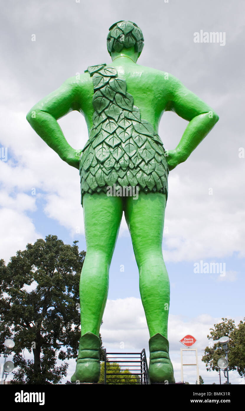 Jolly Green Giant benvenuto alla statua di Blue Earth Minnesota Foto Stock