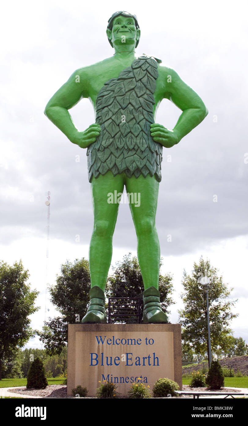 Jolly gigante verde Benvenuto a terra blu Minnesota Foto Stock