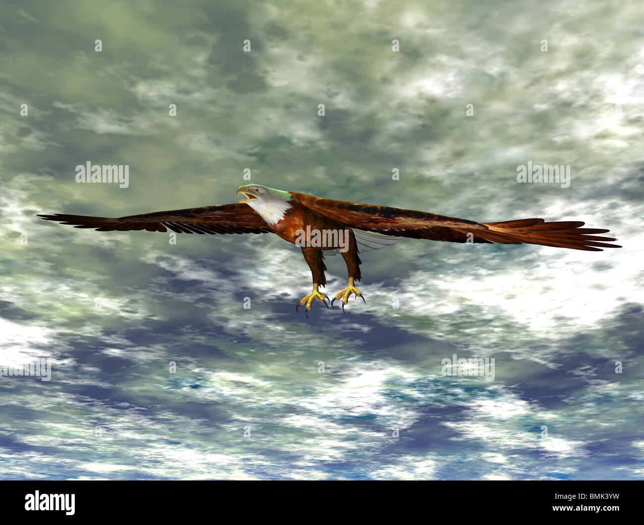 Illustrazione di un flying eagle Foto Stock