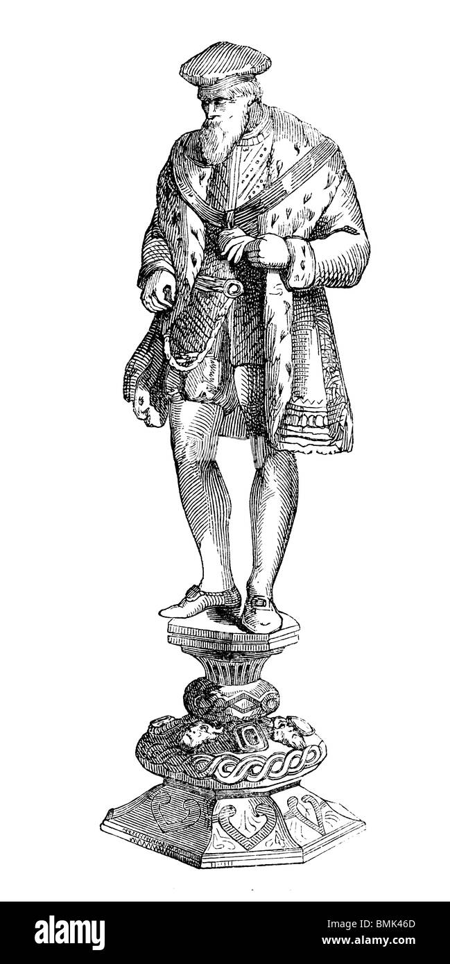 In bianco e nero di taglio per incisione fuori isolato su bianco. Illustrazione di un oggetto d'arte esposta presso la grande esposizione di Londra 1851. Foto Stock